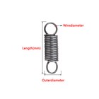 Extension Spring Wire Dia 3mm  Length 50-500mm  All Outer Diameters Spring Steel