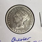 1900 Canada 25 Cent Coin Quarter 92 5  Silver Circulated Queen Victoria