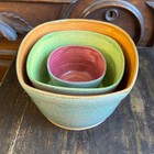 Alexandra Geller Signed Three Piece Nested Pottery Bowl Set
