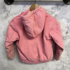 Carhartt Jacket Pink Girls Xs 6 Hooded Canvas Sherpa Lined