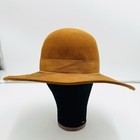 Wide Brim 100  Wool Felt Camel Brown Fedora One Size Hat Explorer Classic