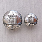 Paired 17mm 24mm Chrome Suffolk   Ipswich Fire Service Uniform Buttons Mkr Gaunt