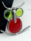 Colorful Leaded Glass Owl Sun Catcher Vintage