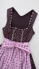 Traditional Bavarian Dirndl Dress Brown Pink 100  Cotton Size L Oktoberfest
