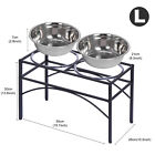 Large Raised Pet Dog Feeder Stand Feeding Bowl Elevated Food Water Dish Nonslip