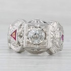 Shriners Scottish Rite Masonic Ring 1 06ct Diamond Lab Created Ruby 14k Gold