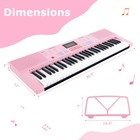 Electric 61-key Piano Portable Digital Keyboard W lighted Key Music Stand Pink