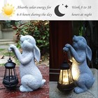Solar Garden Outdoor Statues resin Figurine Decorations With Solar Rabbit