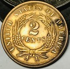 1865 Two Cent Piece 2c Full Motto Civil War Era Us Copper Coin Cc29600