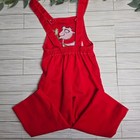 Just Babes  3t Vintage Red Panda Appliqued Cotton Blend Overalls Kids