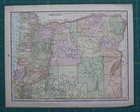 Oregon Or Washington Wa Vintage Original 1897 Cram s World Atlas Map Lot
