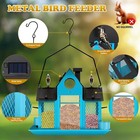 Solar Bird Feeders House For Outside Hanging  Metal Wild Bird Feeder