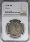 1814 3 50c Ngc Xf45 Capped Bust  unlabeld    Lustrous Original Overdate 