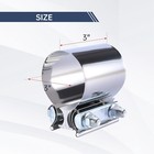 2pcs 3  Stainless Steel Butt Joint Exhaust Band Clamp For Catback Muffler Pipe