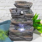 5-tier Cascading Tabletop Fountain Led Indoor Waterfall Dark Gray Decor