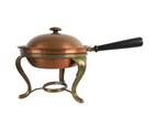 Vintage Copper   Brass Chafing Dish With Warming Stand 10 