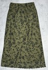Avanova Women s Green black Floral Maxi Skirt Pull-on Elastic Waist M