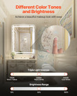 28 X 36in Led Bathroom Mirror 3 Colors Anti-fog Wall Vanity Touch Makeup Mirror