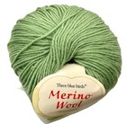 6-three Birds Yarn Balls Merino Wool Blend Green Grass 50g Each