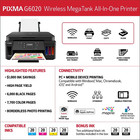 Canon Pixma Megatank G6020 Wireless Color All-in-one Supertank Inkjet Printer