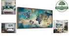 Elegant 24x48 Framed World Map Canvas Wall Art - Art Deco Style For Living Space