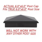 True 6  X 6  Heavy Duty Aluminium Pyramid Post Cap For Wood Posts - Black