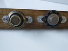 Safe Dials  1 Yale   1 Moseler Vintage Mounted On Wine Barrel Stave For Display
