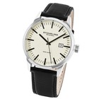 Symphony Black leather ivory Dial silver Case   Ivory Dial Wristwatch 555a 03