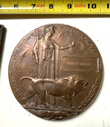 Original Wwi British Kia Death Penny Plaque Medal   Box - Harry Doble