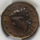 1818 Coronet Head Large Cent  n-9   Pcgs Au-detail