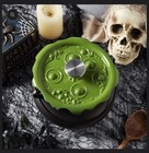 Smith And Clark 4 Quart Cast Iron Cauldron Pot W Green  bubbling  Lid - Presale 