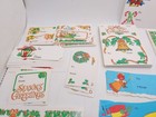 Vintage 1980s Christmas Gift Tags Lot Of 100  Bright Colors Pink Green Blue