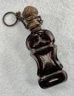 Antique Dutch Ruby Flashed Cut Glass   Plated Silver Perfume Bottle  Glass Wand