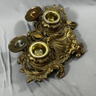 Victorian Style Brass Double Inkwell Bw Ornate