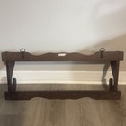 Vintage Wooden 2 Tier Gun Rack Rustic Hunting Decor Display   Storage Primitive