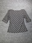 J t b Womens Dress Sz Ps Black Polka Dots Round Neck Long Sleeves Casual Blouse
