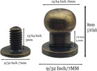 12 Sets Solid Brass Round Head Button Stud Screw Leather Rivet Chicago Screws Bu