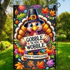 Happy Thanksgiving Garden Flag 12x18 Double Sided Fall Harvest Turkey Yard Flag 