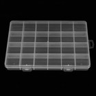 2 Pack 24 Grids Clear Plastic Organizer Box Fixed Compartment Storage Contain   