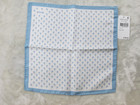 New Eton 100  Silk Pocket Square White Blue Tropical Palm Trees Italy 13  