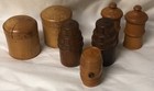 Treenware Antique Turned Wooden Lot Jars Containers Apothecary Sewing 7 Items