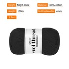 100  Wool Yarn 3 Skeins Of 150g 5 29oz per Skein 50g 109yards  black
