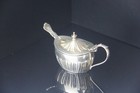 1899 Stokes   Ireland Ltd London Sterling Silver Mustard Pot W gorham Spoon