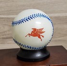 Handmade 1950 s Mobil Oil Glass Cleveland Indians Baseball Bank Light Pegasus