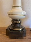 Pair Of Vintage Large Stiffel Brass   Cream Color Porcelain Heavy Table Lamps
