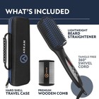 Arkam Beard Straightener For Men Premium Heated Brush Kit W  Travel Case   Comb