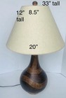Vintage 1960 s Mcm Mid-century Modern Danish Style Ceramic   Wood Table Lamp 33   