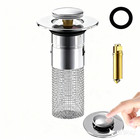 1 2 4x Sink Stopper Hair Catcher Bathroom Pop Up Sink Drain Strainer Filter Plug