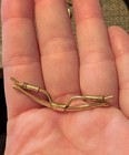 Men   s Gold Tone Curved Metal Tie Bar clip Tie Clasp No Stone  Gold Color
