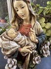 Vintage Beautiful Hand Painted Madonna   Child Figure Religious Statue Jesus 9in